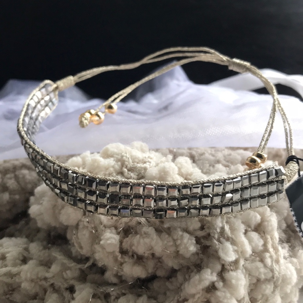 Woven Faceted Pullcord Bracelet